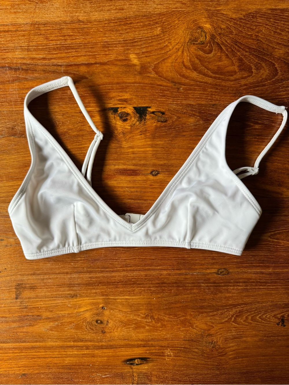 NWT ASOS White V-Neck Bikini Top